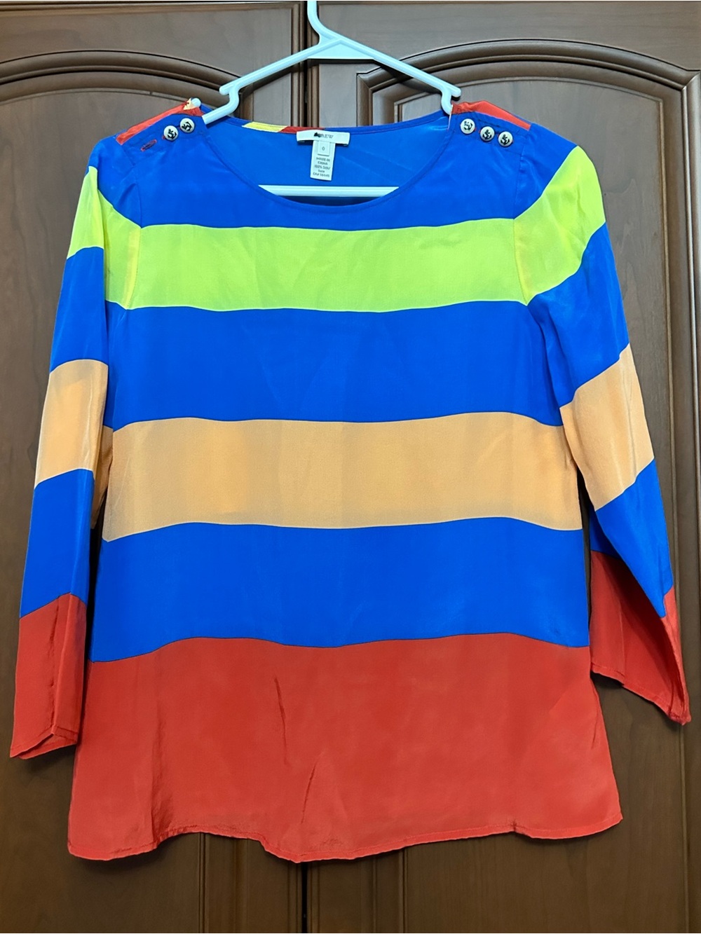 J.Crew silk colorful stripes blouse top